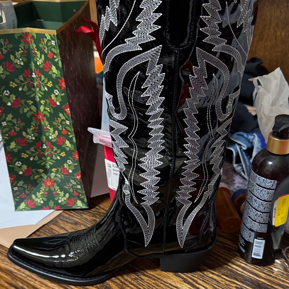Brand New Black Patten and White Western Boots